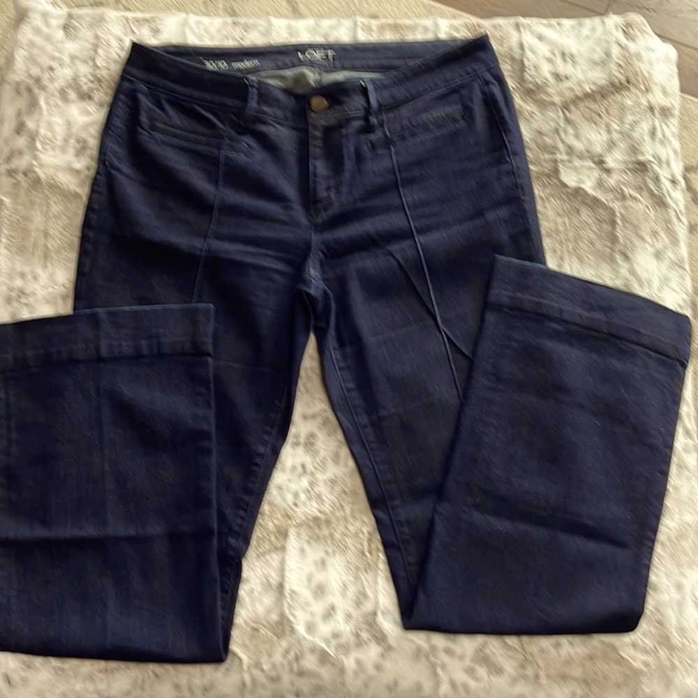 Ann Taylor Loft - Dark Wash Denim Trouser